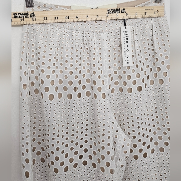 New Alice and Olivia Women's Wide Leg Pants in White Size - Picture 8 of 12